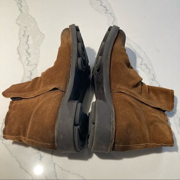 FLY LONDON Sz 40 Suede Distressed Mid-Calf Boots - Picture 6 of 14